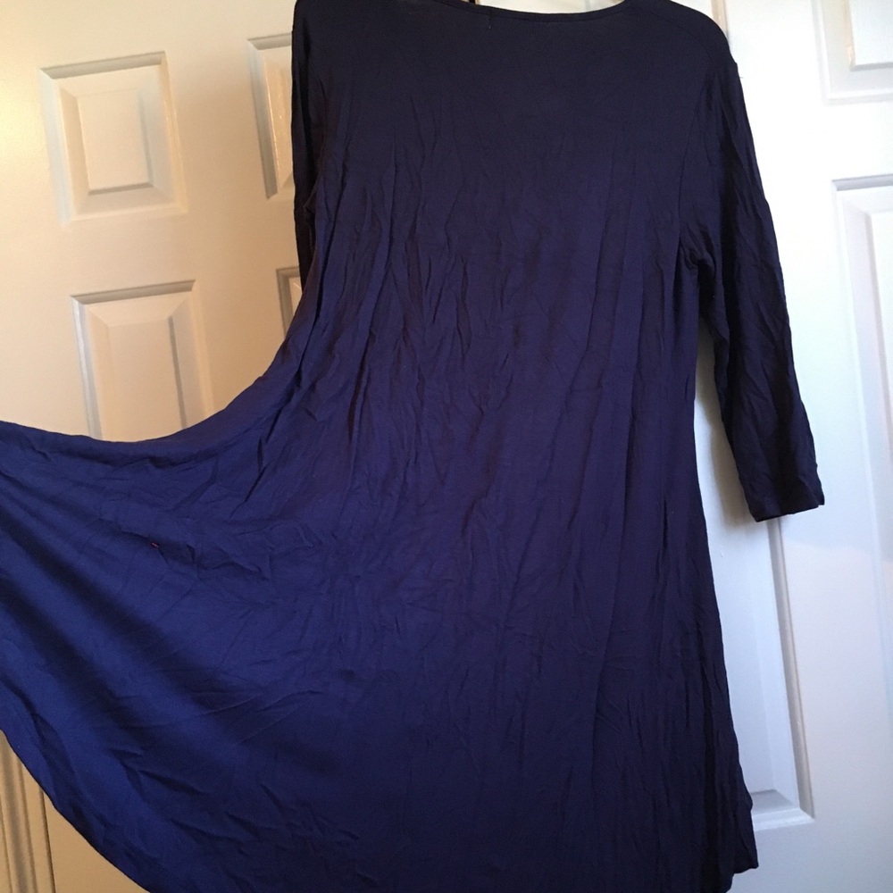 Top it off cotton spandex blend purple dress S long sleeve